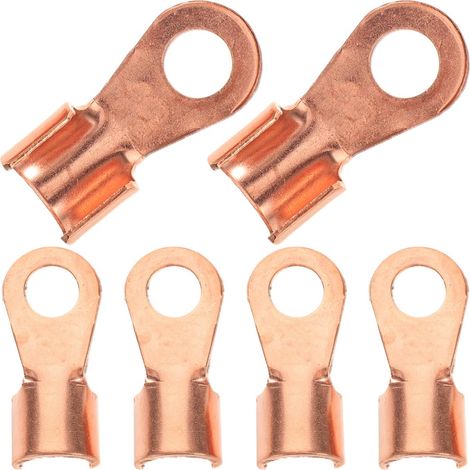 Cosses À Sertir En Cuivre Connecteurs Électriques À Sertir Pour Câbles De Batterie Bornes À Anneau Pour Connexion Stable Pour Auto Et Moto (1/5)