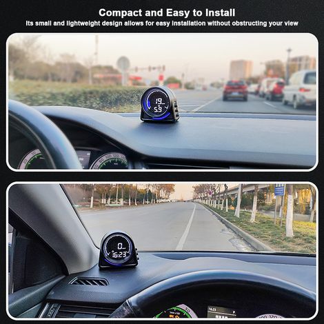 Jeffergarden Affichage tête haute GPS multifonction, compteur de vitesse numérique KMH/MPH avec alarme de survitesse à LED, rappel de fatigue au volant pour camion, camping-car, SUV (1/5)