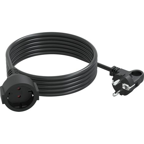 Rallonge électrique (3M noire) avec prise européenne standard, 16 A/250 V, indice de protection IP44, 3 680 W (1/5)