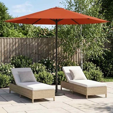 Paraguas de Jardín con Base 230 x 230 cm Poliéster Rectangular