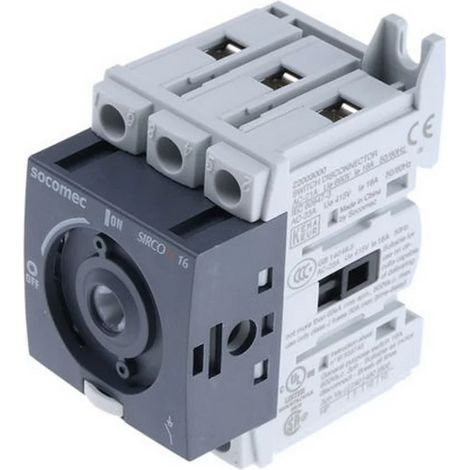 Socomec 22003000 - Socomec disconnectors, three-pole 1 NO/3 NC (auxiliary), 16 A, 7.5 kW