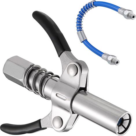 Lntyq G-Kupplung für Fettpresse, Fettpressenspitze mit Doppelgriff für Schmiernippel mit 30 cm Schlauch, Feststellzange für Fettpressen aller Art (1/5)