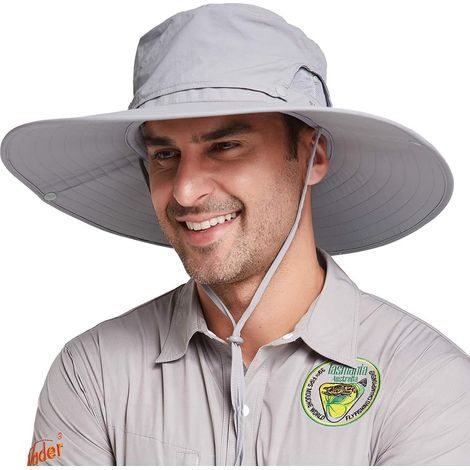 Men's Sun Hat, Lare Brim, Breathable Mesh, Removable Hat Cover (1/5)