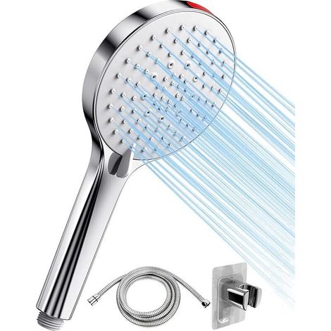 Pommeau de douche à économie d&39énergie avec support de tuyau - Pommeau de douche à économie d&39énergie - Pommeau de douche - Augmente la pression