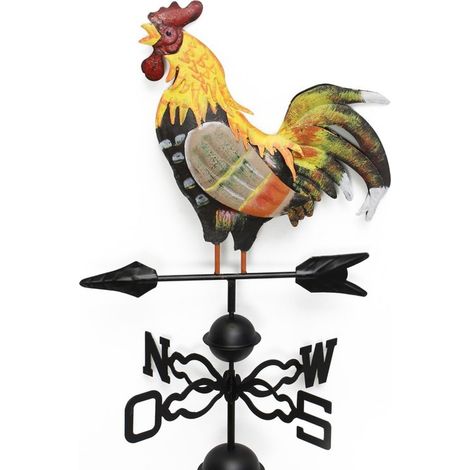 Métal girouette coq forme girouette jardin clôtures pieu cour toits girouette décor coloré ornement
