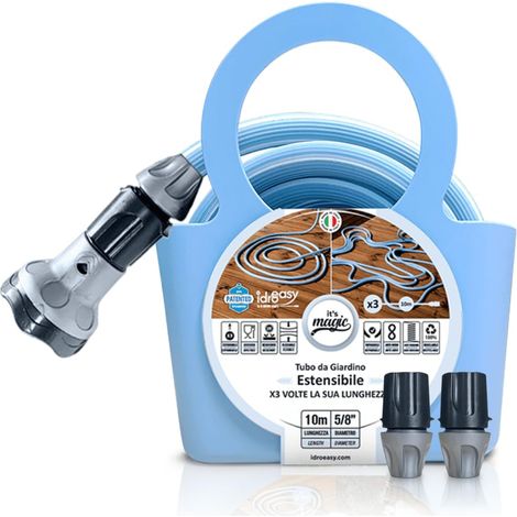 Tuyau D'arrosage 10 Mètres Extensible, avec Douche Multi Jets et Sac (1/5)