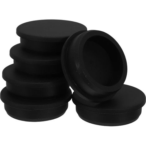 Bouchons Silicone Ronds Lot 6, Diamètre 49-51mm, Noir, Étanches Goulots, Tubes, Usage Industriel, Adaptation Flexible, Prévention des Fuites, Résistance Thermique (1/5)