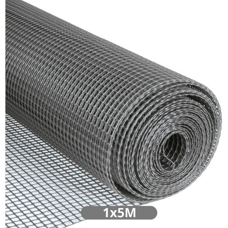 Malla plástico 10x10mm 1x5M Gris (1/4)