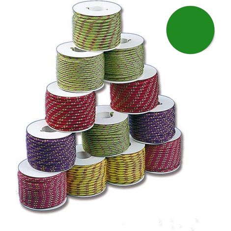 Treccia in poliestere colorato 1 bobinetta trecciata 16 fusi 22 mt verde nautica