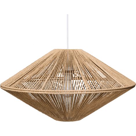 Lámpara colgante con pantalla trenzada de cuerda de papel lámpara de techo boho natural Caves