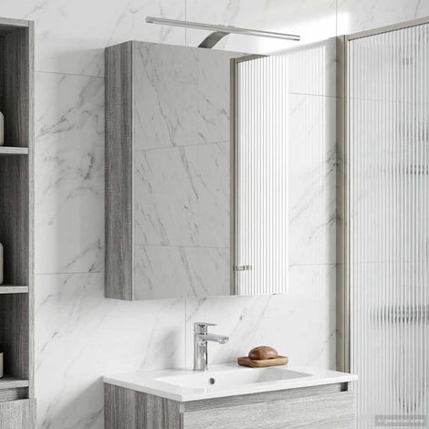 vidaXL Mobiletto per specchio da bagno Grigio Sonoma 50 x 14,5 x