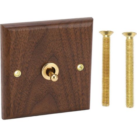 Interruttore a bilanciere decorativo antico retrò semplice 250V con pannello a parete in legno di noce fatto a mano -Crezuo