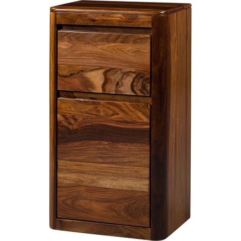 cassettiera da bagno Acacia/Sheesham marrone scuro Laccato 50x35x90 cm montato TORONTO 217 (1/4)