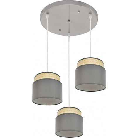 Plafon Kandy 3xe27 Natural/gris Regx39x39 Cm