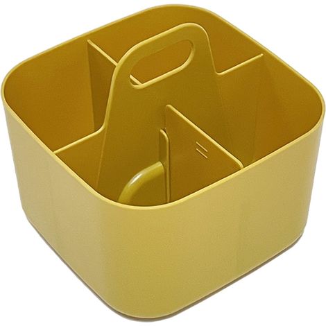 Boîte De Rangement Pour Pinceaux À Maquillage - Boîte Organisatrice Pour Stylos Et Crayons - Jaune - En Plastique - 16,5 x 16,5 x 11 cm - 1 Pièce (1/5)