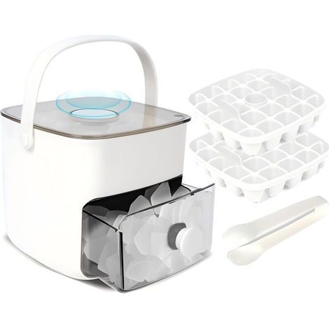 Machine à glaçons avec bac à glaçons et compartiment à glaçons avec couvercle, film alimentaire réutilisable
