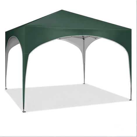 Barnum pliant 3 x 3 m vert, imperméable, anti-UV, structure métal renforcée, hauteur réglable 250 à 258 cm, idéal terrasse, jardin et camping  CHICFURN (1/5)