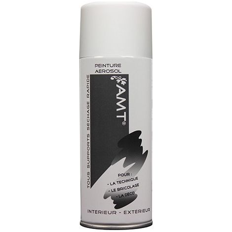 Peinture aérosol blanche mate 330 ml – Résistance après séchage – Pour bois, métal et plastique – Application intérieure et extérieure – AMT