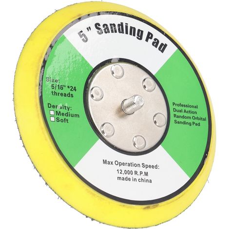 Klett-Stützteller für Druckluftschleifer und Poliermaschinen, PU-Stützteller zum Schleifen, Polieren und Glätten, 5 Zoll, 5/16 Zoll x 24 Gewinde, 12000 U/min (1/5)