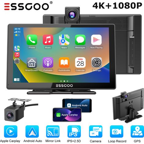 CarPlay sans fil, Android Auto, caméra embarquée 4K, Bluetooth avec caméra de recul et système de navigation (1/5)