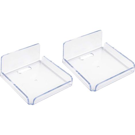 CCYKXA Set mit 2 kleinen, schwebenden Wandregalen aus transparentem Acryl  Selbstklebend, kein Bohren erforderlich, für Babyphone, Smart Speaker, Fensterdekoration (Kleberegal, Mini) (1/5)