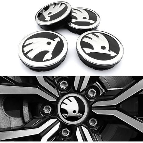 4er-Set - Skoda Radnabenkappen / Radnabenemblem - Auto 60
