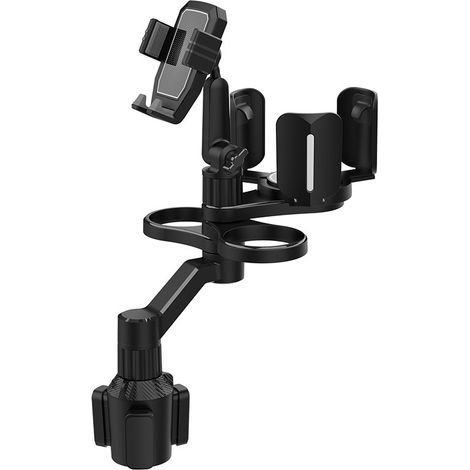 Car Cup Holder Tray, 4-in-1 Extendable Cup Holder for Car Table - 360° Rotating Car Travel Accessory Gadgets for Small Meals and Phone Calls (1/5)