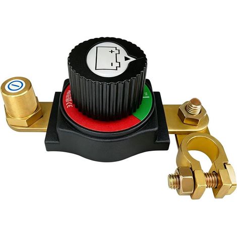 Coupe Batterie, En Laiton Coupe Circuit Batterie, 12v-48v, Isolateur Interrupteur de Batterie pour Voitures, Motos, Caravanes et Yachts (1/5)