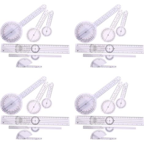24Pcs RèGle de la Colonne VertéBrale Doigt GoniomèTre Rapporteurs Multi-RèGle Angle 180/360 DegréS Outil de Mesure (1/5)