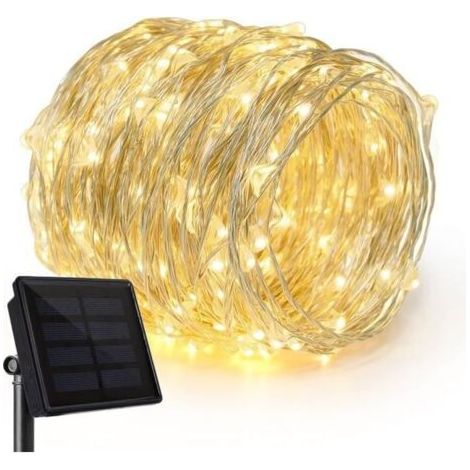 22 m lange LED-Solar-Lichterkette – wasserdicht – für den Außenbereich (1/5)