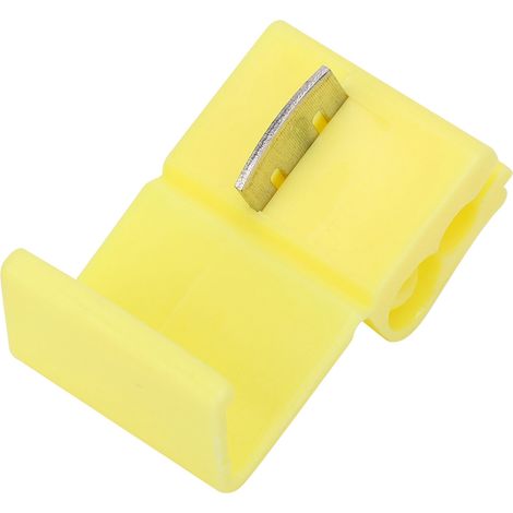 210 clips de câble incassables, bornes à connexion rapide, à verrouillage, jaunes (1/5)