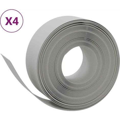 Bordures de jardin 4 pcs gris 10 m 20 cm polyéthylène