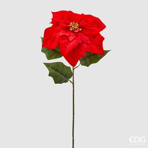 RAMO CON STELLA DI NATALE ROSSA H71CM NATALE ADDOBBI DECOR