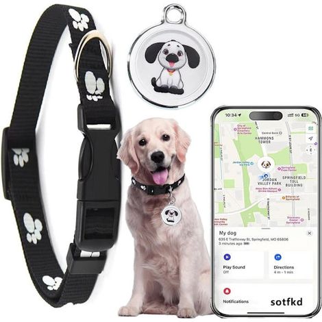 Traceur GPS étanche pour chiens et chats, sans frais mensuels, compatible avec les smartphones. (1/5)