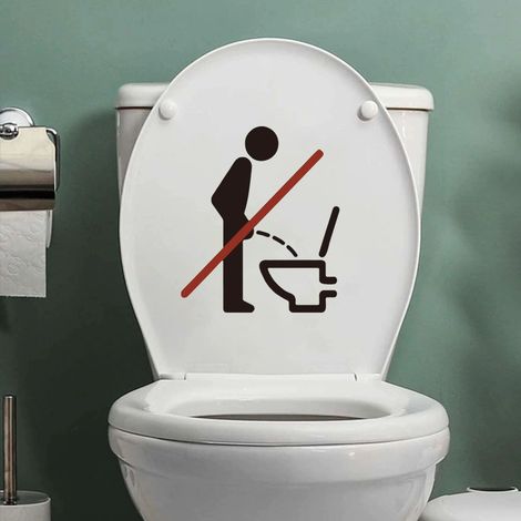 Toilet Sticker Pictogram - Please Sit Down to Wee -, dark grey, 35 x 30 cm