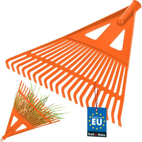 KOTARBAU® Rateau à Feuilles - Plastique - 43 cm - Orange - sans Manche - Râteau Jardin - Balai à Gazon - Ramasse Feuilles - Léger - Résistant - Entretien Jardin (1/5)