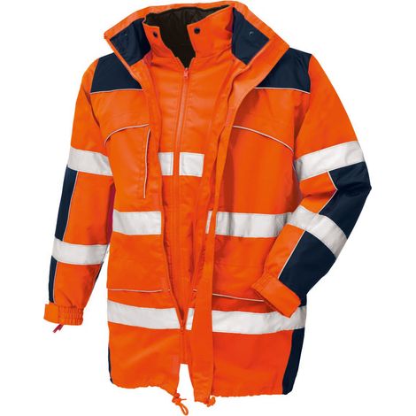 teXXor® Warnschutz-Parka TORONTO leuchtorange/navy 100% Polyester, 4109 Gr.4XL (1/4)