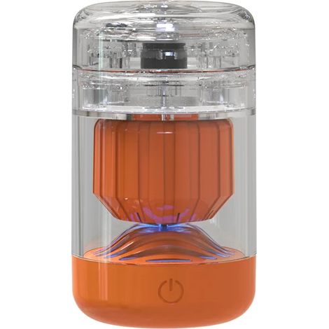 (Tube droit, orange) Mini rasoir électrique magnétique, rechargeable par USB, tête magnétique détachable, indispensable en voyage. (1/5)