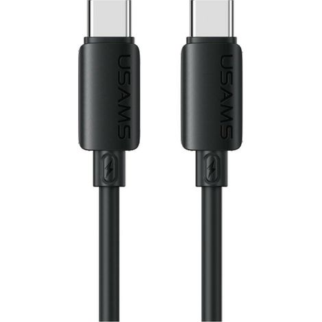 Cavo USB-C a USB-C in silicone per ricarica rapida USAMS U98 da 60 W 3 A, colore nero. (1/5)