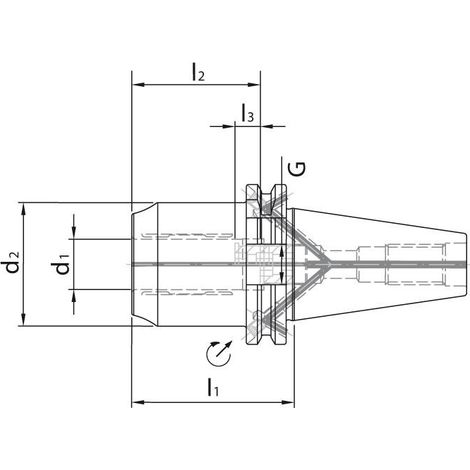 Mandrin de serrage HPH DIN69871ADB SK40 20mm WTE (1/5)
