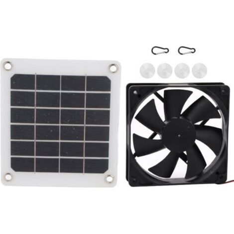 Ventilateur de Panneau Solaire, 6V 10W IP65 étanche Extérieur Panneau d'alimentation Solaire Ventilateur D'extraction USB Charge pour Poulailler à Effet de Serre