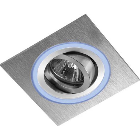 Empotrable cuadrado con foco LED SMD orientable "Aret" GU5.3/GU10 (2,4W 6000K con luz azul 150lm) IP23 10,5x10,5cm fabricado en (1/2)