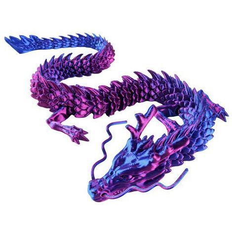 A 3D printed PLA purple Chinese dragon figurine/decoration, 60 cm long. (1/5)