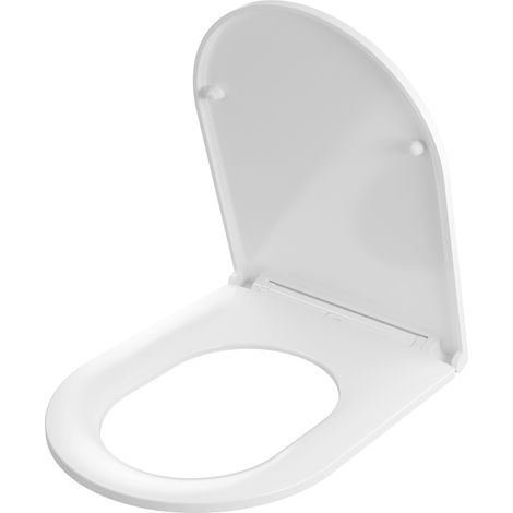 CECIPA Max Sedile WC, Sedile Tavoletta WC con sgancio rapido e chiusura ammortizzata, Facile da pulire, Copriwater in Duroplast antibatterico, Bianco