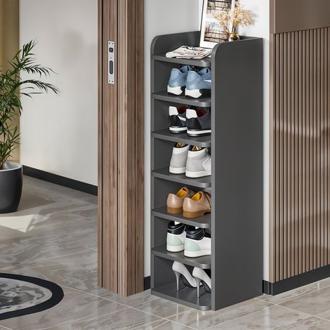 Black Home Entrance Seven-layer Narrow Shoe Rack 26cm W x 26cm D x 104cm H (1/5)