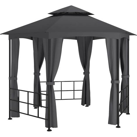 Tonnelle Barnum de Jardin, Pavillon, Pergola, Tente de jardin, avec parois 3,1x2,7 m Anthracite OIB6511E (1/5)