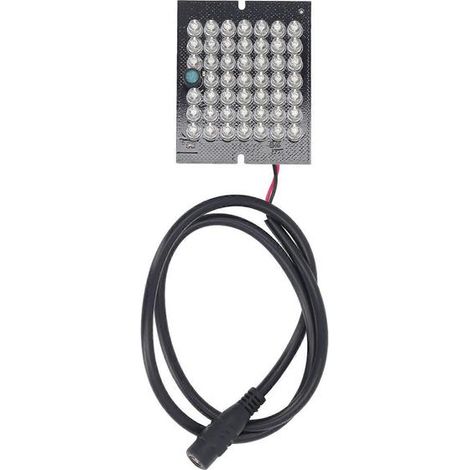 Panneau de lampe de vision nocturne LED 850 nm, 48 LED infrarouges, éclairage infrarouge, alimentation 12 V CC (1/4)