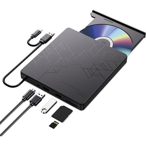 Enregistreur externe USB 3.0 DVD 5 en 1 avec lecteur de cartes (1/5)