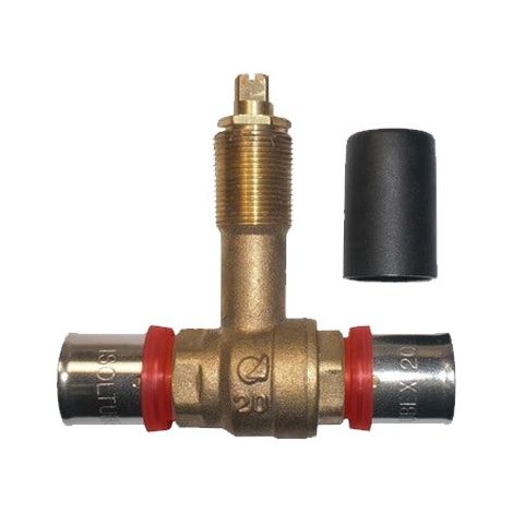 Kugelhahn für Mehrschichtrohr 32mm, Verwendung mit Crimpmaschine, grau