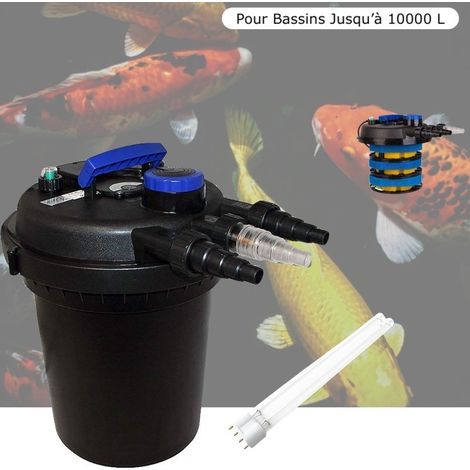 Filtre Bassins De Jardin Sous Pression, UV 11W + 1 ampoule supplémentaire, Jusqu'à 10000 Litres (1/5)